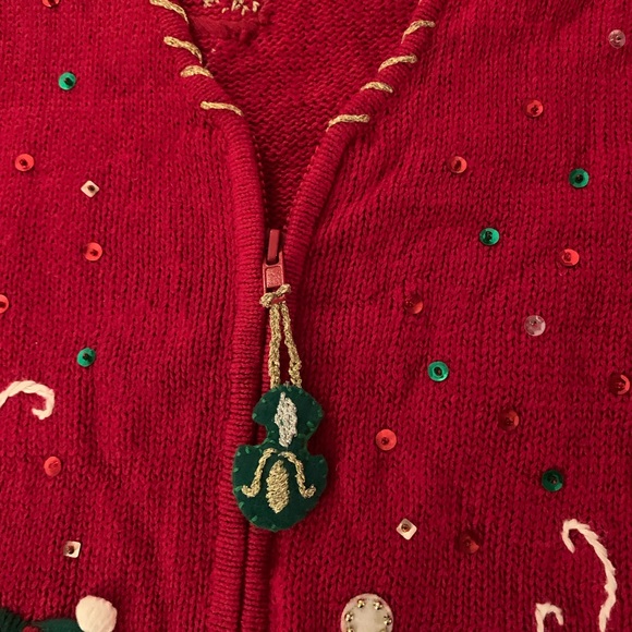 Vintage Heirloom Collectibles Christmas “Ugly”  Sweater Full Zip XL - Picture 10 of 11
